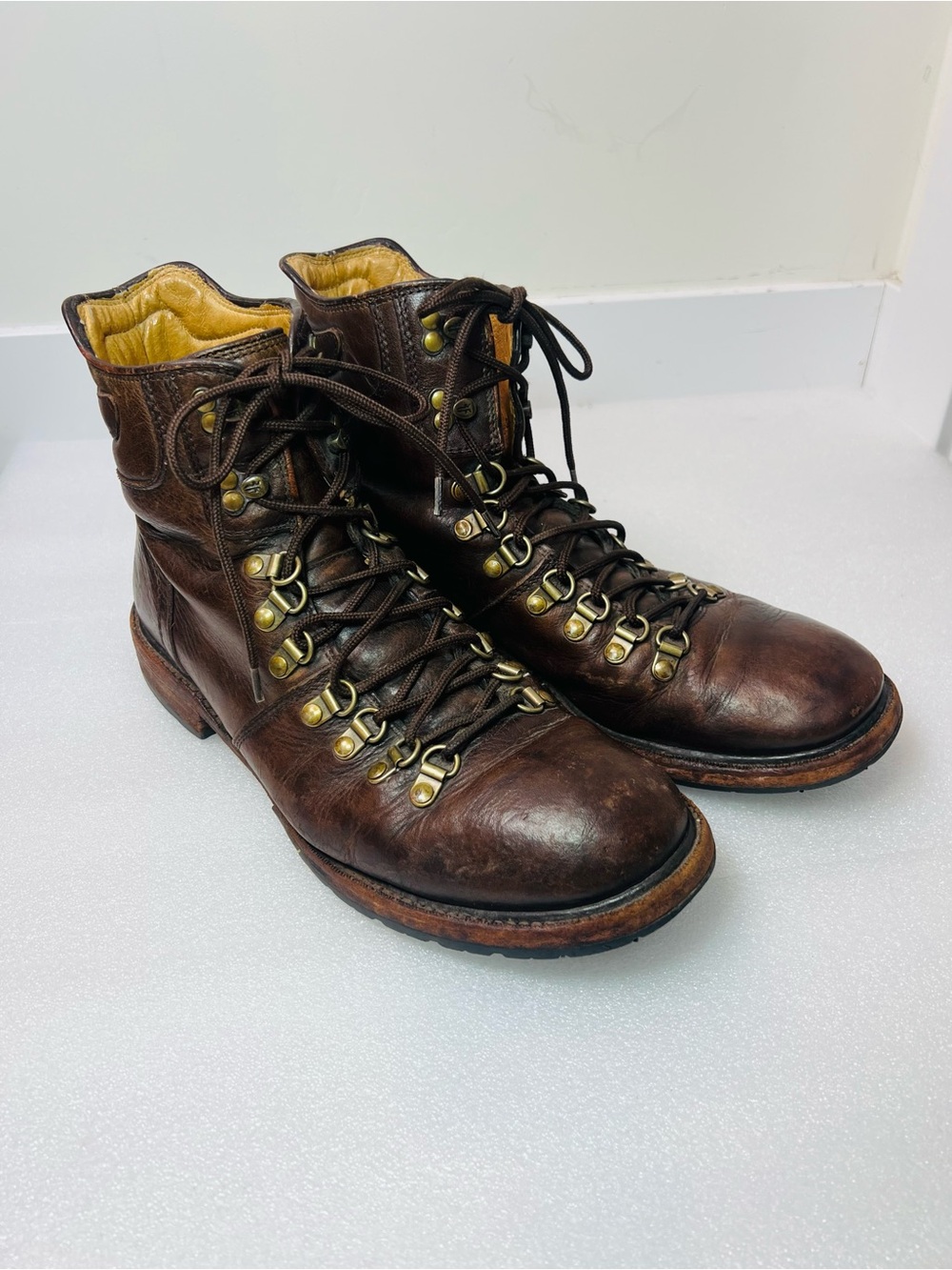Frye Men’s Brown Leather Lace-Up Boots 9.5D